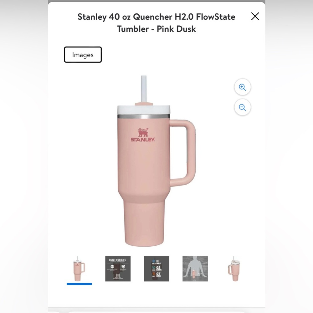 Stanley Quencher Pink Dusk Tumbler Water Cup H2.0 FlowState 40 oz. NEW